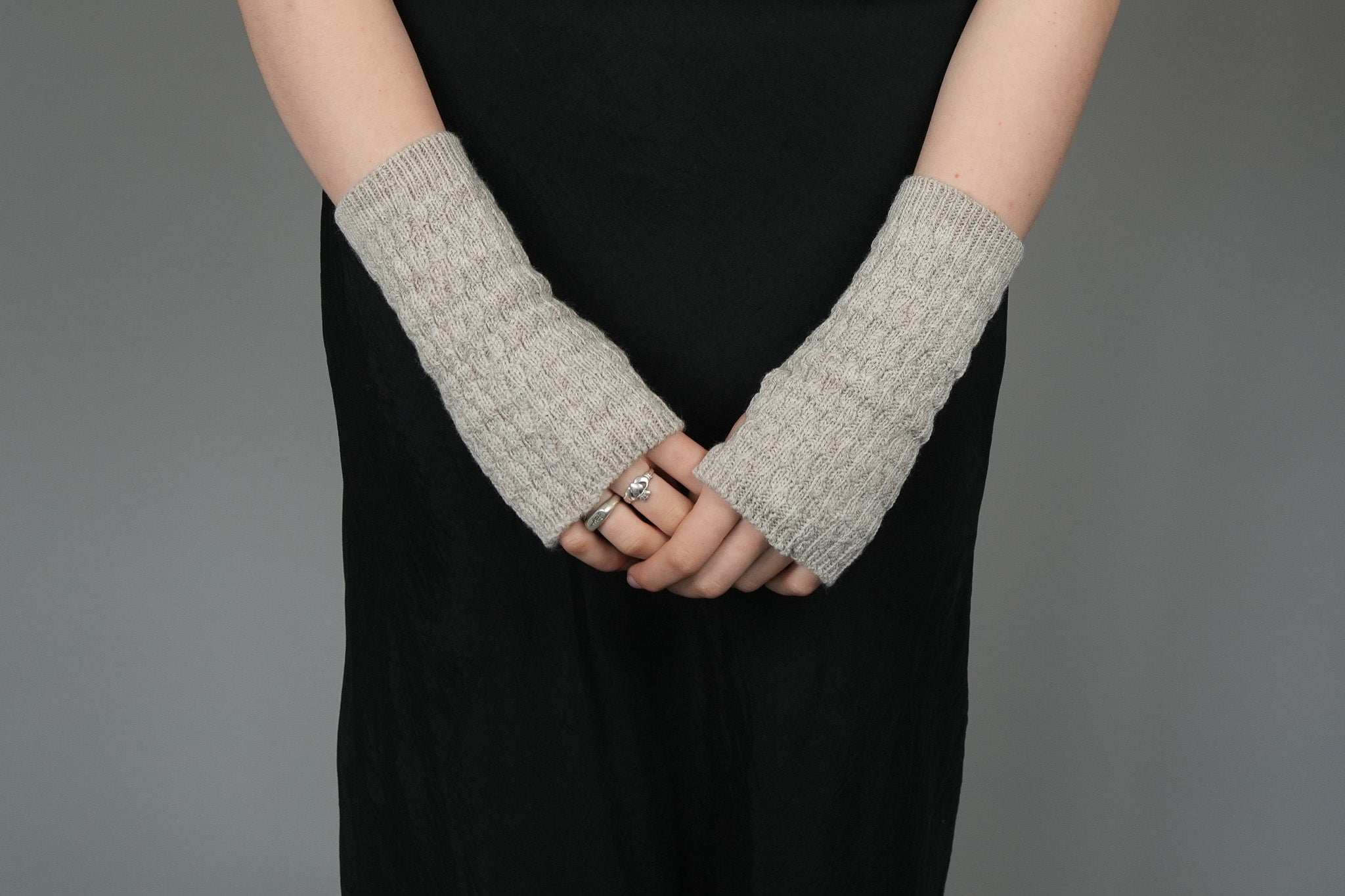 Cascade Wrist Warmers in Arapawa Blend