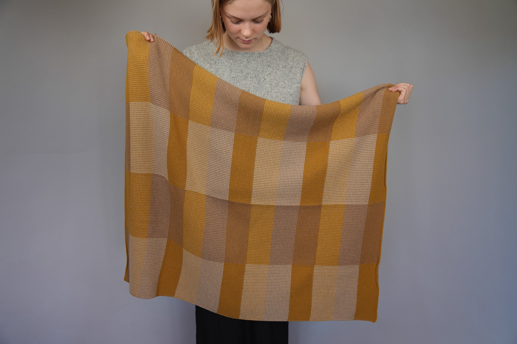 Waitaha Lap Blanket in Camel Down